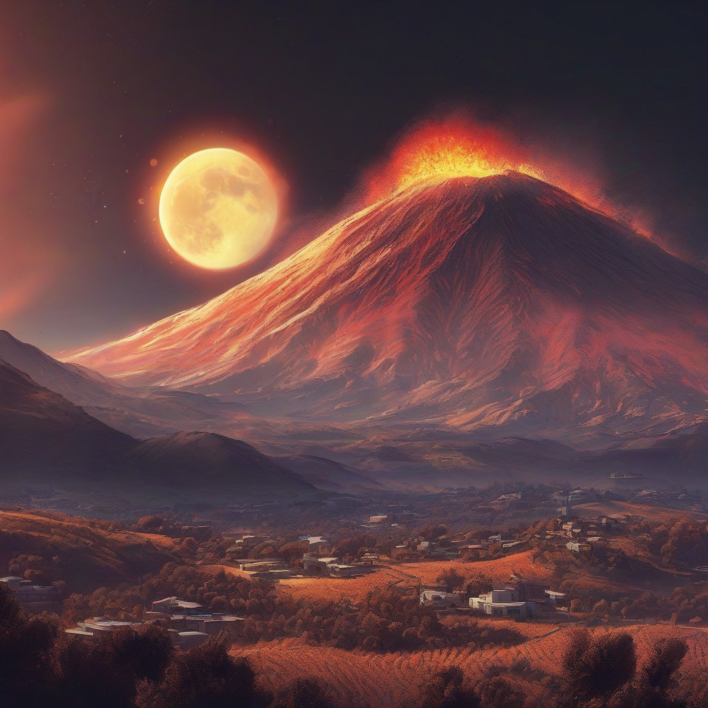 APOD: 2026 October 1 – Harvest Moon with Erupting Mount Etna